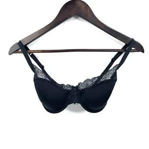 Elle Macpherson Intimates Bra Size 12D Black Lace Trim Underwired New - Picture 1 of 8