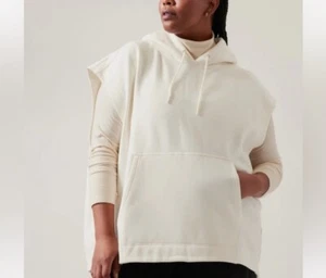 Athleta Retroplush Cocoon Sleeveless Sweatshirt Women's Size 1X Plush White NWT - Picture 1 of 11