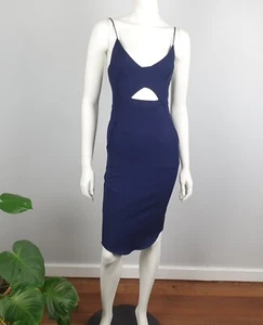 Runaway The Label Size XS, 6 Cutout Bodycon Fitted Dress Navy Blue Pockets Women - Bild 1 von 10