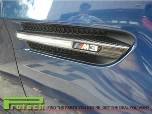 2008-2010 BMW E92 E93 M3 3K REAL CARBON FIBER SIDE FENDER GRILLE VENT TRIMS - Picture 1 of 3