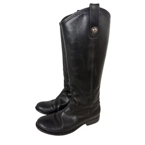 Frye Melissa Women's Size 6.5 B Boots Tall Black Leather Knee-High Riding 77167 - Picture 1 of 14