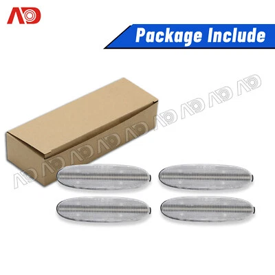 4x Clear LED Front Rear Side Marker Light For 98-03 Jaguar XJ XJ8 XJR Sport VDP - Image 1 of 4