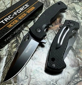 Tac-Force Spring Assisted Black BLACK NYLON FIBER Outdoor Pocket Knife - Picture 1 of 6