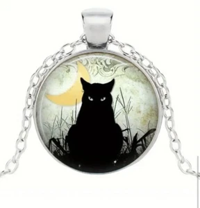 Gato Colgante Collar Halloween Gatito Joyería Animal Mascota Disfraz Niños y Adultos - Imagen 1 de 6