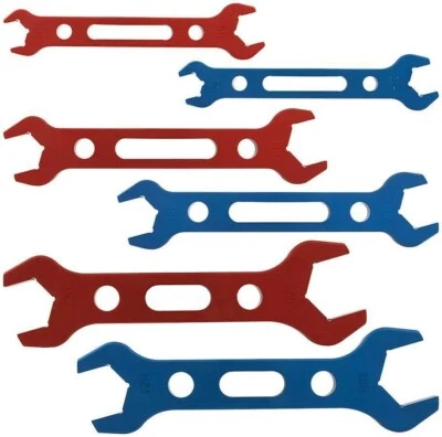 AN Fitting Wrench Set  4 AN to 16 AN 6 pc  Wrench Set Blue & Red Anodized - Image 1 of 2