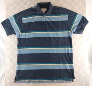Boca Classics Polo Shirt Mens XXL Blue Striped Short Sleeve - Picture 1 of 8