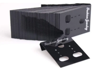 100 Piece Jewelry Earring Ear Studs Hanging Holder Display Hang Cards Plastic - Image 1 of 4