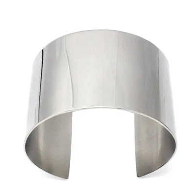 Armreif Silber Farben-breiter Armreif-minimalistisch-Armreif Vintage Stil-Schmuc - Bild 1 von 4