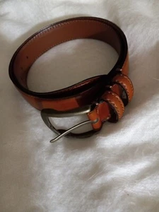 Joseph Abboud handgefertigt in Italien Herren Echtleder Gürtel Gr. 34 braun - Bild 1 von 8