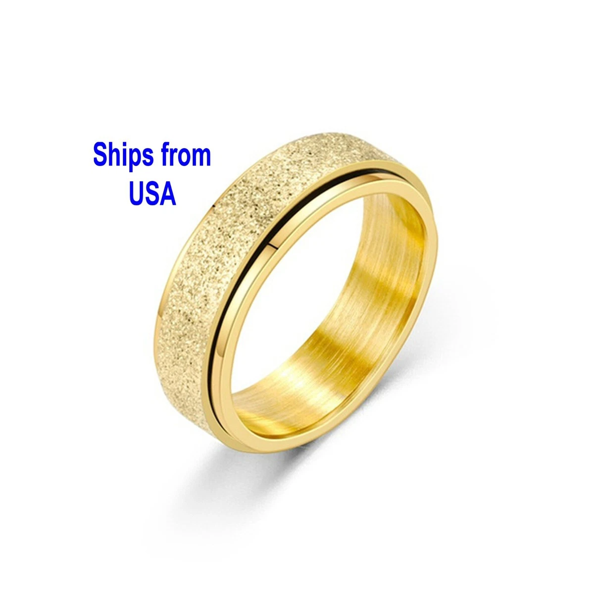 3-Pack Anxiety Spinner Rings For Women & Men - 6mm Stainless Steel Stress Relief Fidget Rings, Size 5