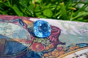 4.67ct Blue Aquamarine Loose Gemstone Cushion Faceted, Loose Aqua - Picture 1 of 9
