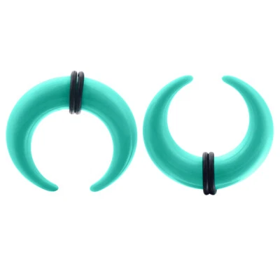 Pinza de tabique conos de búfalo acrílico con forma de C 16 piezas 2 juntas tóricas negras 14G-00G Foto 1 de 4