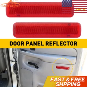 2x Red Rear Door Panel Reflector Light Lens For Chevrolet GMC Truck SUV Escalade - Picture 1 of 12
