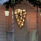 Artificial Christmas Teardrop Swag Door Wreath Fairy Lights Greenery Houseplant