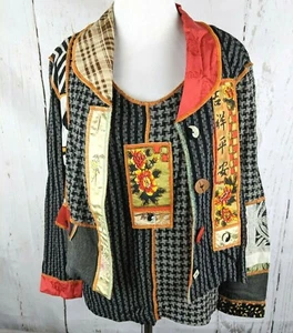 Para mujer Vintage FAITH XS Conjunto Doble Patchwork Chaqueta de Arte Portátil Prenda para el torso sin mangas - Imagen 1 de 12