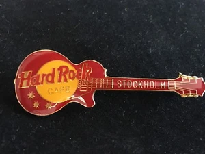 STOCKHOLM RED STAR GUITAR HARD ROCK CAFE PIN - Picture 1 of 2