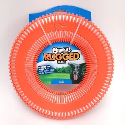 Chuckit Dog Toy Frisbee Rugged Flyer Disc Medium Size Orange Puppy New - Image 1 of 3