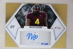 Nesta Silvera - 2023 Sage Football High Series Gold Autograph #61/100 - Picture 1 of 1