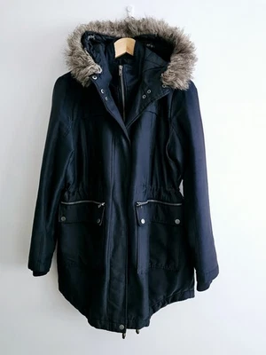 Label Lab House of Fraser Women's Navy Hooded Coat Size 12 Warm & Insulated - Image 1 of 4