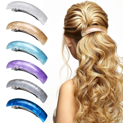 6 piezas pinzas de pasador francés grandes de acrílico para mujer cabello grueso cabello largo Foto 1 de 4