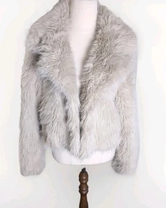 Stella Faux Fur Coat Cream Beige Women’s Medium / AU 10 - Picture 1 of 8