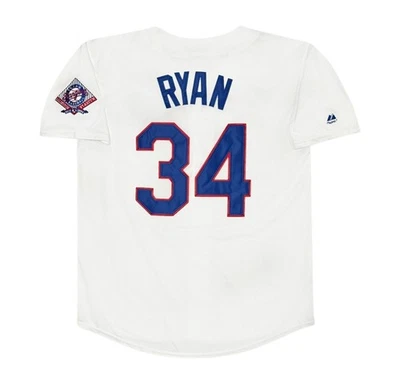 Nolan Ryan 1993 Texas Rangers Cooperstown White Jersey w/ Patch Mens Large - Image 1 of 4