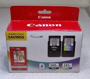 2-PK Genuine Canon OEM PG-240XL Black / CL-241XL Color Ink Cartridges Set - Picture 1 of 2