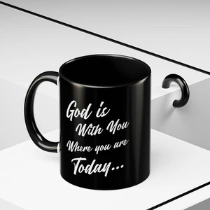 Coffee Mug Inspirational Gift Mom Dad gift God is With You 11/15oz Ceramic Cup - Picture 1 of 29