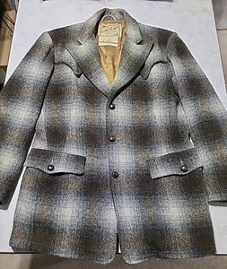 Land N Lakes Wolle Kaschmir Mischung Blazer Mantel Western Herren Gr. 38 Vintage - Bild 1 von 12