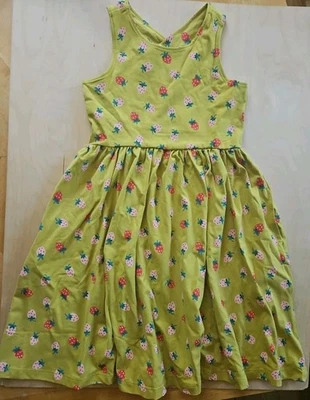 NWT HANNA ANDERSSON BERRY PATCH CROSSBACK TWIRLY SKATER DRESS 130 8 - Image 1 of 4