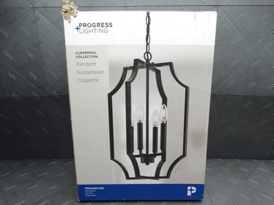 Progress Lighting Cloverhill Collection 13.5 in. 4-Light Matte Black Pendant - Image 1 of 4