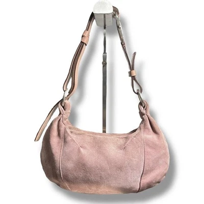 Auténtico bolso de hombro YVES SAINT LAURENT Mombasa rosa gamuza para mujer Foto 1 de 4