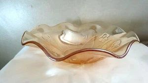 Jeannette Glass Iris and Herringbone Carnival Very Large Bowl - Picture 1 of 9
