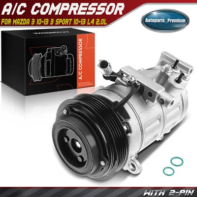 AC Compressor w/ HS18 Compressor for Mazda 3 2010-2013 3 Sport 2010-2013 L4 2.0L - Image 1 of 4