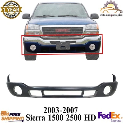 Front Bumper Cover Primed Lower Valance W/ Fog for 2003-2007 Sierra 1500 2500 HD - Image 1 of 4