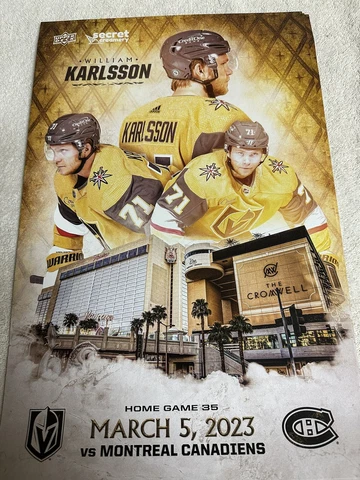 Vegas Golden Knights vs Montreal Canadiens 3/5/23 Karlsson Poster Cover