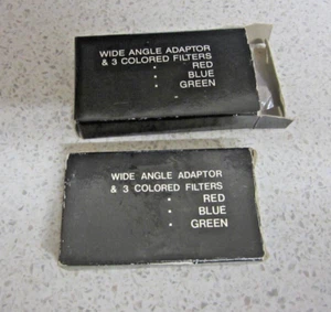 Wide Angle Adaptor and 3 Coloured Filters Red, Blue, Green. 2 boxes Lens cleaner - Picture 1 of 5
