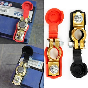 4pc Car Battery Terminal Connector Clamp Clip Negative Positive Car Van Caravan - Picture 1 of 8