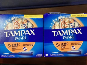 (x2) Perla Tampax, S+ (Super Plus), protección contra fugas, sin perfume, 36 tampones - Imagen 1 de 5