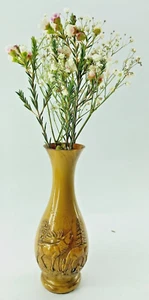 Vintage Plastic Mustard Bakelite Deer Vase | 1970s | Bohemian Scandinavian Art - Picture 1 of 16