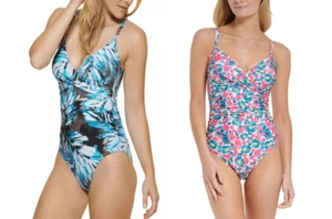 NWT Calvin Klein Womens Twist Tummy Control One Piece Swimsuit Sz 6-12 $80 FF336 - Picture 1 of 17