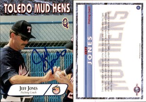 Jeff Jones Signed 1998 Blueline Toledo Mud Hens Card Auto AU