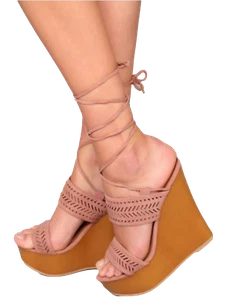 Riemchensandalen Keilabsatz hellbraun - Bild 1 von 3