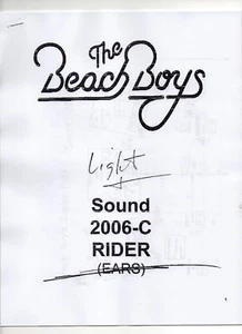 The Beach Boys 2006 Technical Rider, luces, sonido, etc. - Imagen 1 de 1