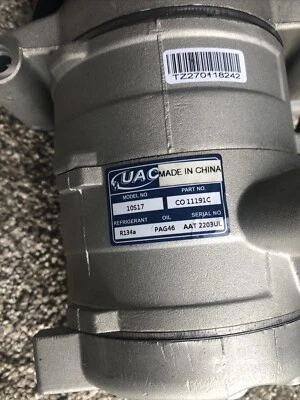 Compresor de aire acondicionado UAC CO 11191C para Jeep Grand Cherokee 07-10 Foto 1 de 4