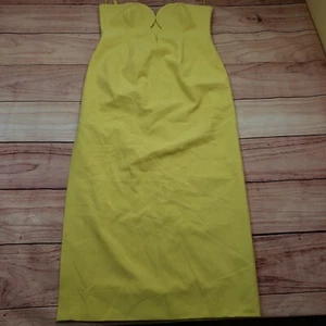 Bardot Dress Womens Extra Large Yellow Midi Strapless Sleeveless Ladies XL * - Picture 1 of 13