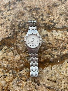 MC Wristwatch Stainless Steel Band Round Face Simple - Picture 1 of 3