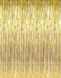 GOER 3.2 ft x 9.8 ft Metallic Tinsel Foil Fringe Curtains Party Photo Backdrop P - Picture 1 of 6