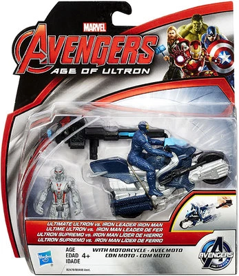 MARVEL AVENGERS AGE OF ULTRON ULTIMATE ULTRON VS IRON LEADER IRON MAN WITH CYCLE - Image 1 of 3