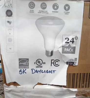 24 Simply Conserve 65-Watt EQ BR30 Daylight Medium Base E-26 Dimmable LED Bulb - Image 1 of 4